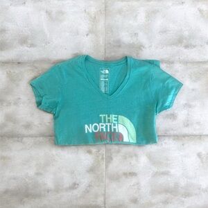 The North Face Teal V Neck Tee Shirt